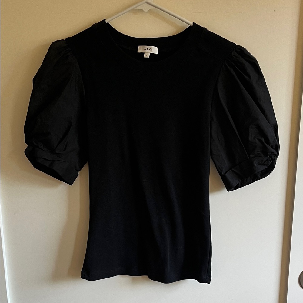 A.L.C. Black Puff Sleeve Blouse